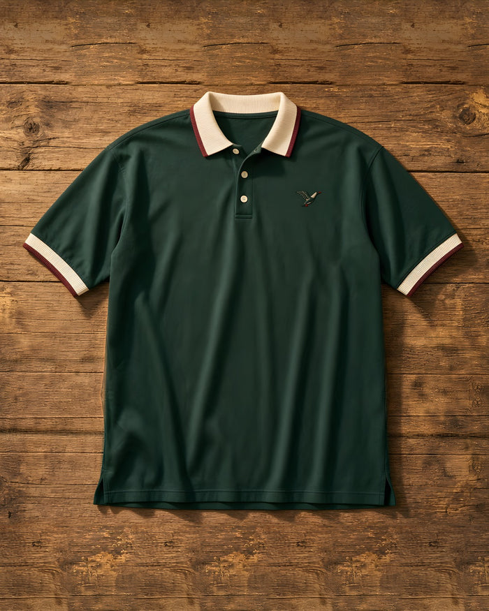 The Hunter pine golf polo with duck mark