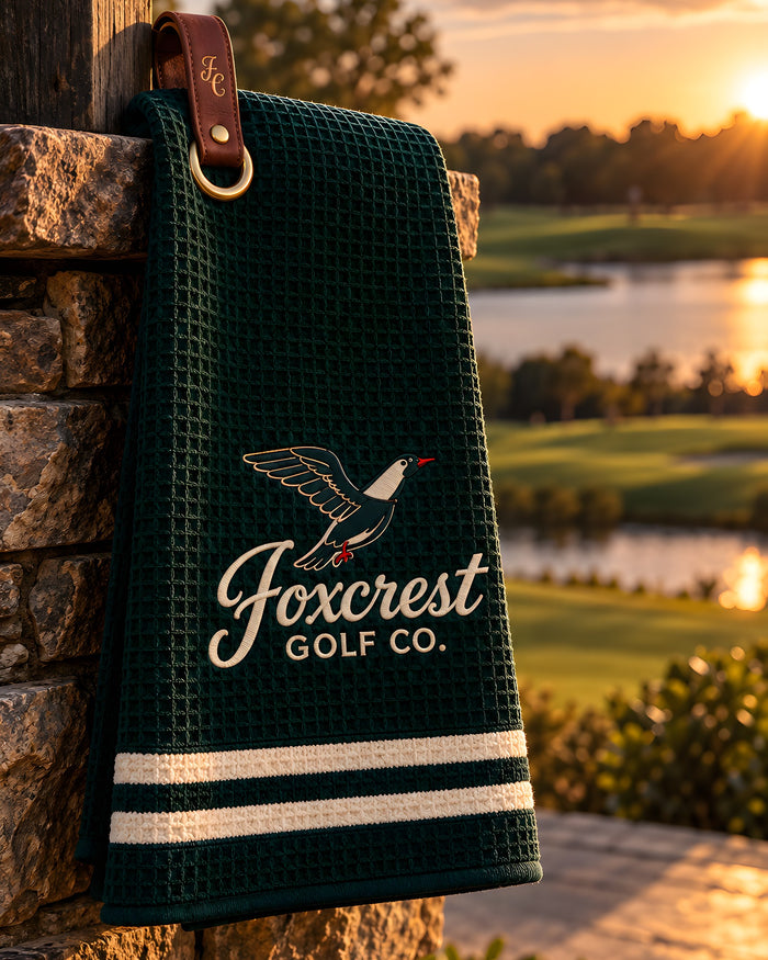 Foxcrest waffle golf towel